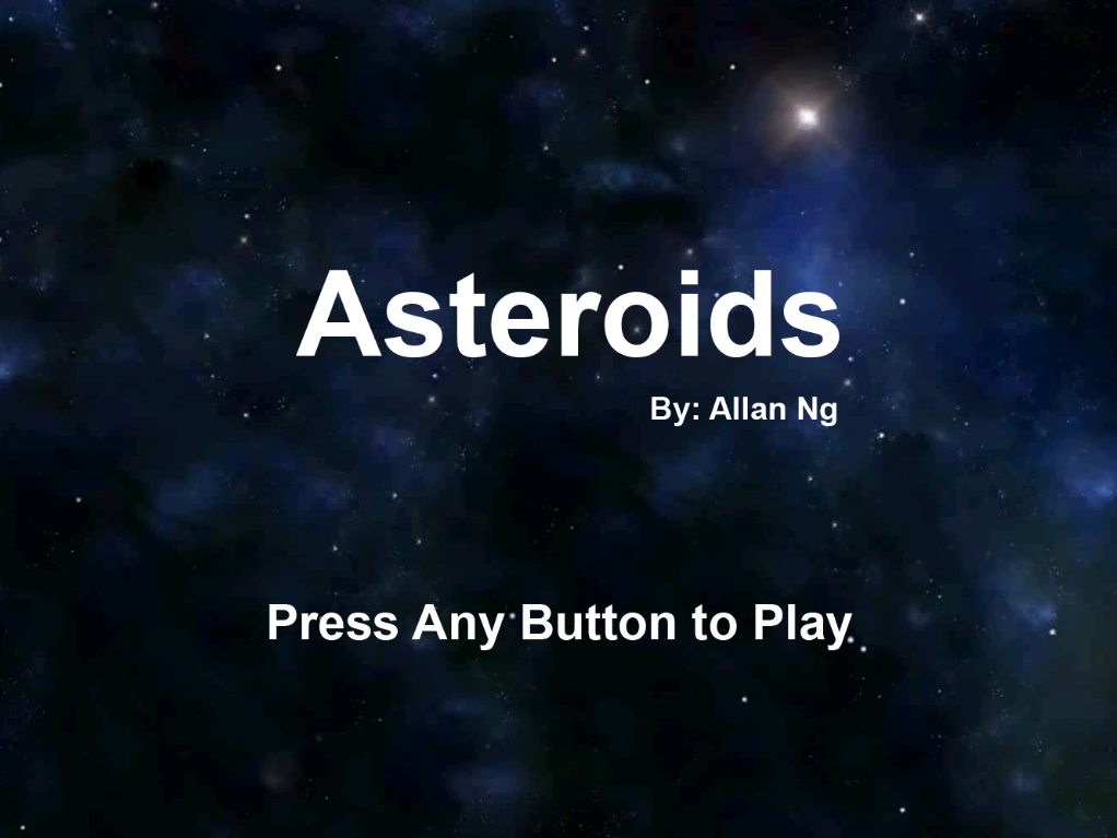 asteroids title screen