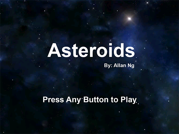 Asteroids title screen